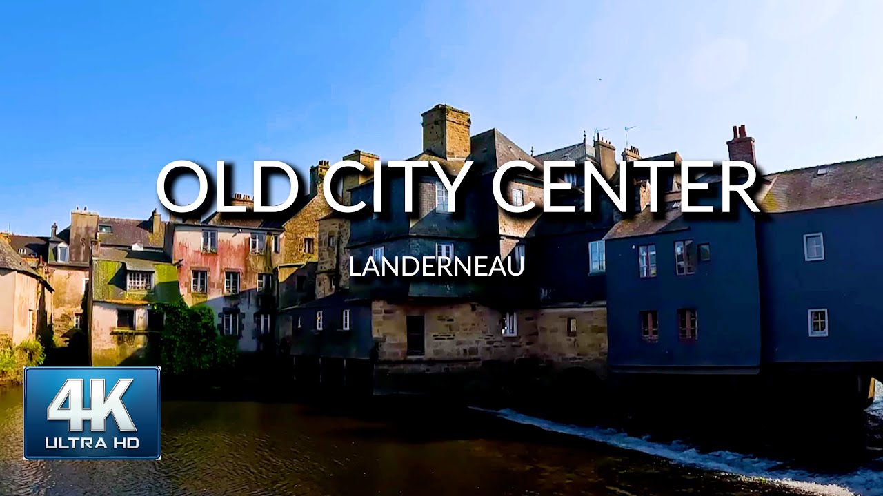 [4K]⛪Old City Center Walking Tour 2023 (Landerneau, France)| HDR 60fps