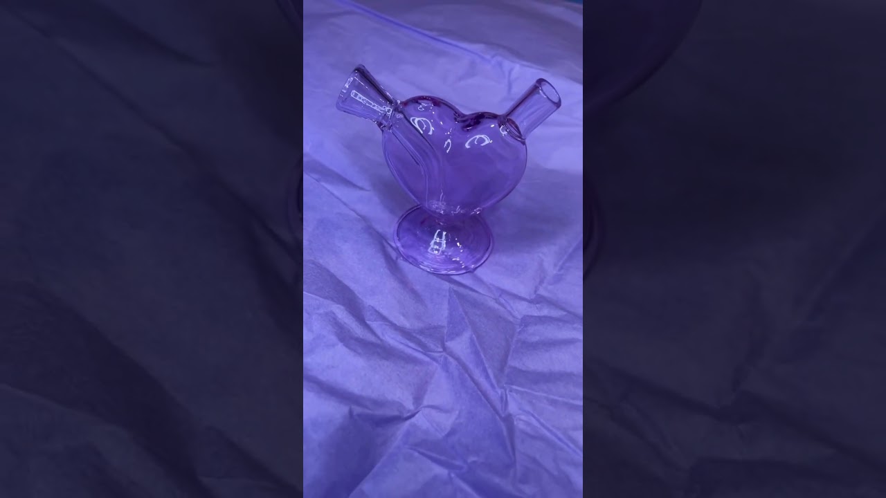 Pretty Purple Heart Bubbler Pipe💜 #cute #purple #heart #smokingpipes #love #smokingaccessories