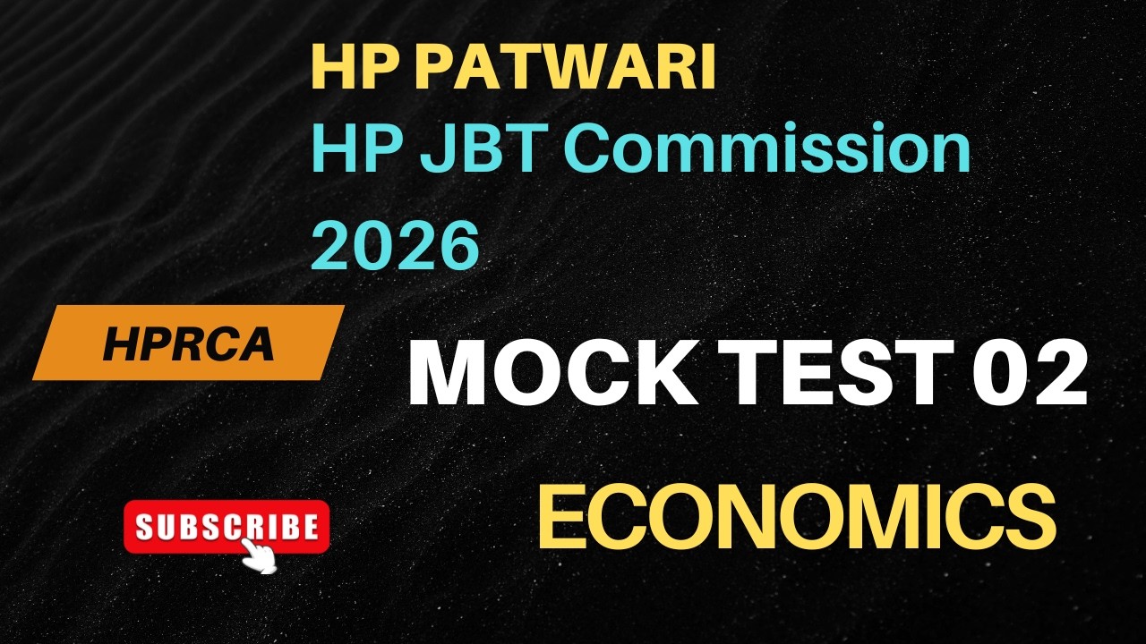Economics Mock 02 || HP Patwari & HP JBT Commission || HPRCA 2026