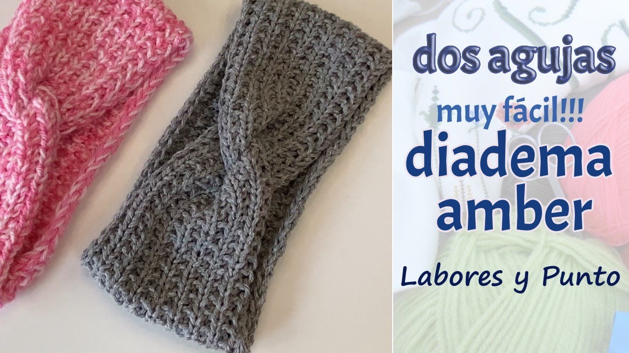 ✅ Diadema Amber a dos agujas- Labores y Punto