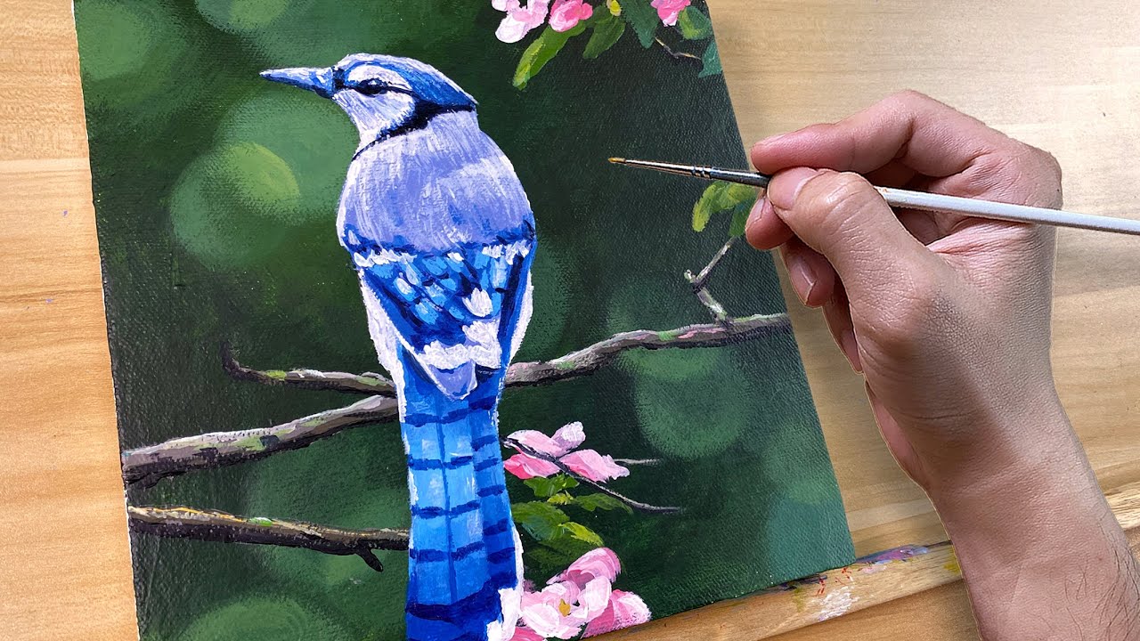 How to Paint Blue Bird / Acrylic Painting / Correa Art