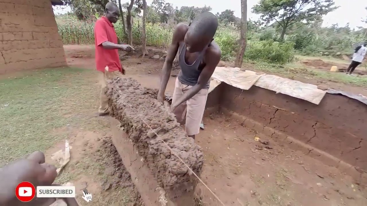BUILDING A HOUSE USING MUD IN AN AFRICAN VILLAGE | AFRICAN VILLAGE BOY'S LIFE |