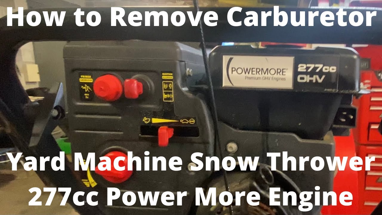 How to remove carburetor Yard Man Snow Thrower Power More Engine