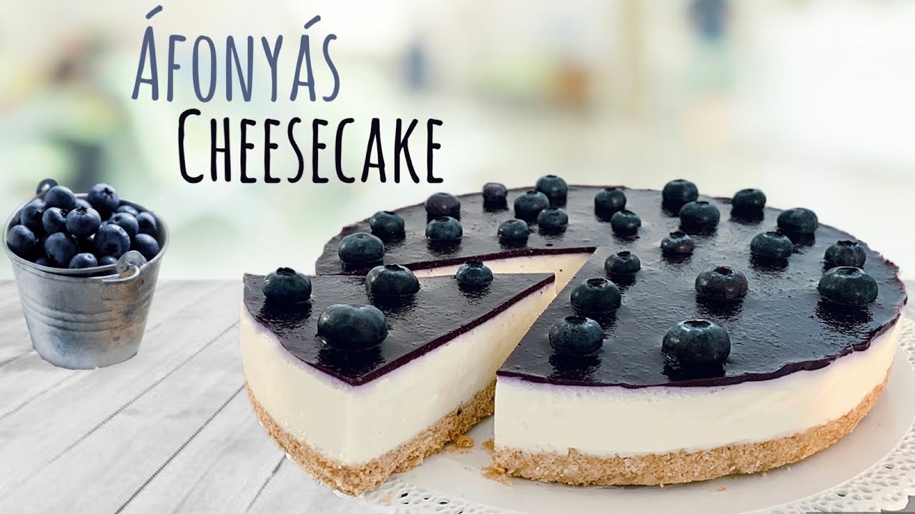 Áfonyás- fehércsokis sajttorta | Cheesecake sütés nélkül | Blueberry Cheesecake