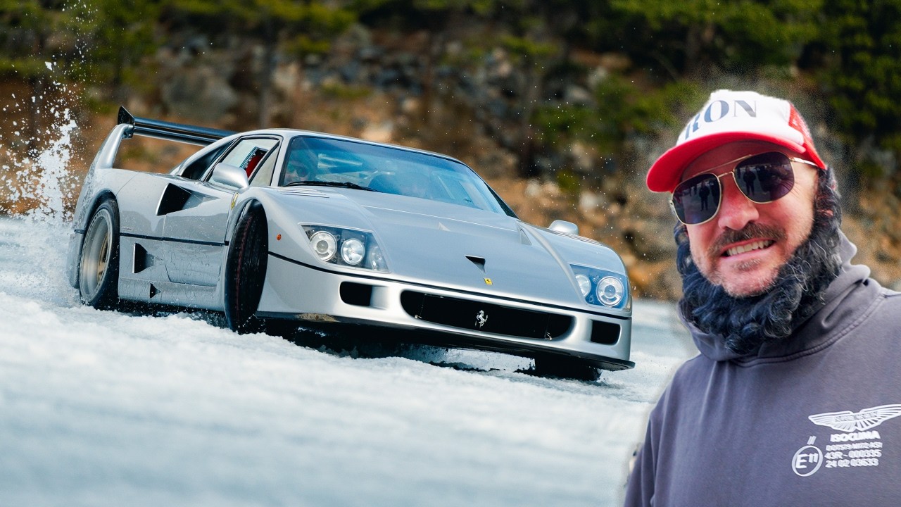 Drifting My $3M Ferrari F40 On A Frozen Lake