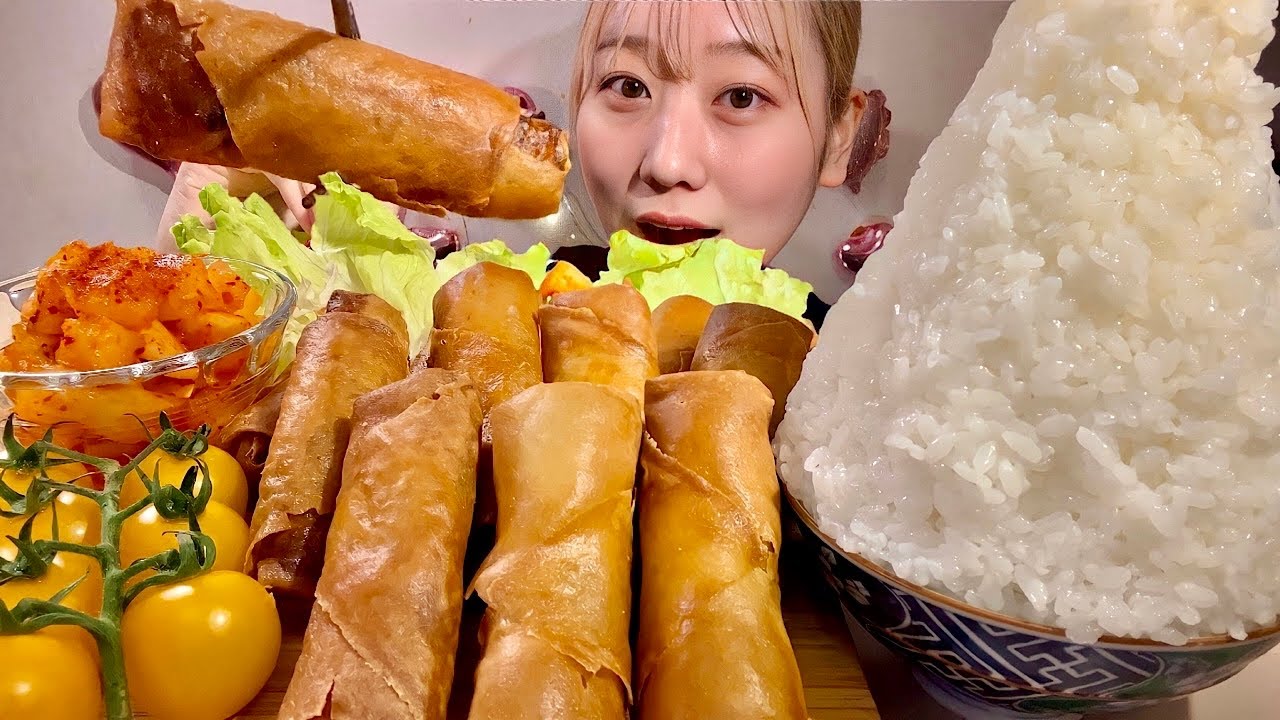 ASMR Спринг-ролл【русские субтитры】【Mukbang/ Eating Sounds】