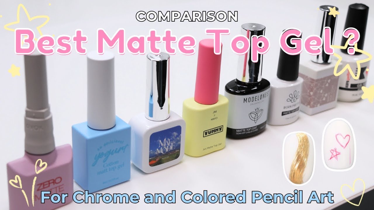 Matte Gel Guide - Which Is Best for Colored Pencil and Chrome? #koreannails #gelpolish