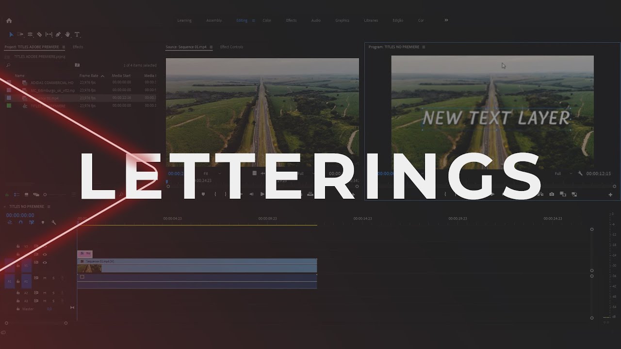 3 LETTERINGS PARA DEIXAR SEU VÍDEO MAIS ESTILOSO | ADOBE PREMIERE TUTORIAL | FERRAMENTA TEXTO