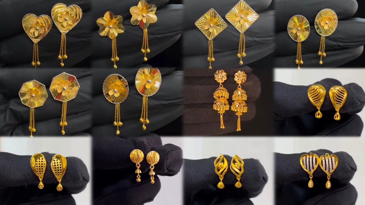 Latest And Beautiful😍Gold Earrings Designs For Daily Use | Daily Wear Gold Stud Earrings Design 2025