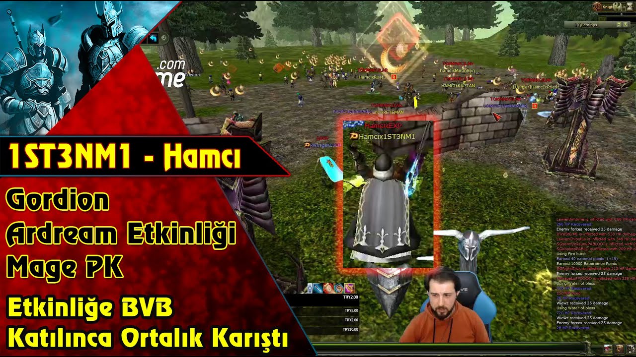 1ST3NM1 Hamcı Gordion Ardream Etkinliği Mage PK | Knight Online | Upgrade | PK