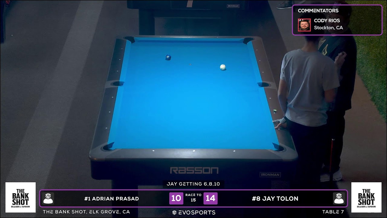 # ADRIAN PRASAD vs #8 JAY TOLON - THE BANK SHOT - TABLE 7 | EvoSports