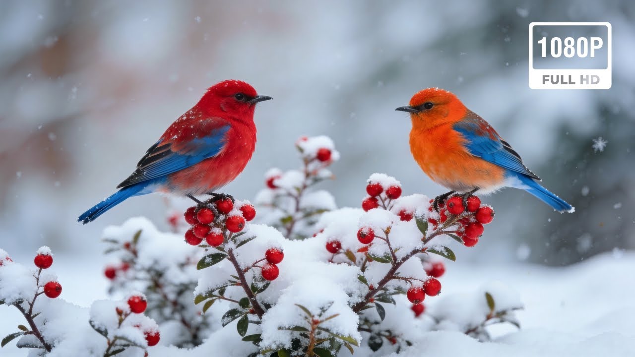 Winter Bird Sounds and Relaxation Music for Deep Sleep, Stress Relief, and Calm Healing