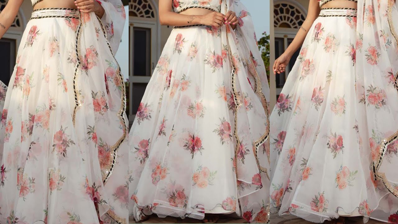 umbrella skirt cutting/skirt cutting/lehenga cutting/organza lehenga/umbrella skirt/skirt cutting