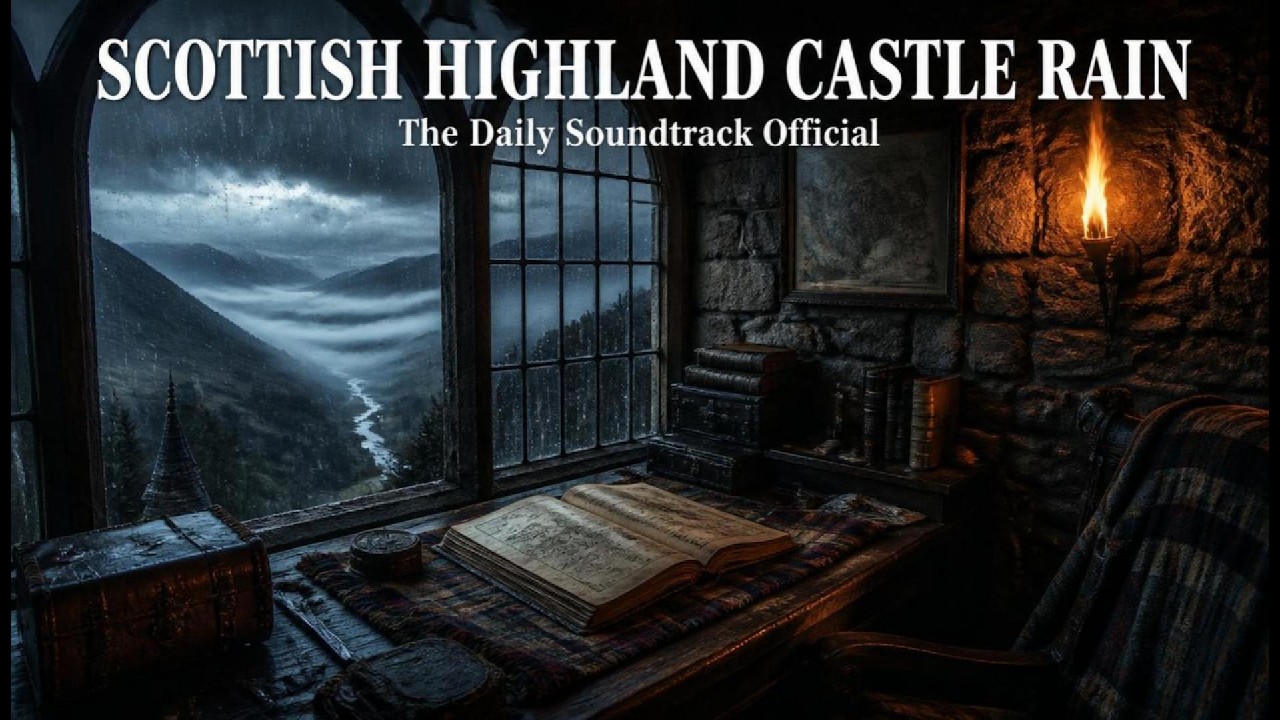 Scottish Highland Castle Rain 🏰🌧️ | Dark Academia Study Music | Celtic Piano & Storm | 3 Hours