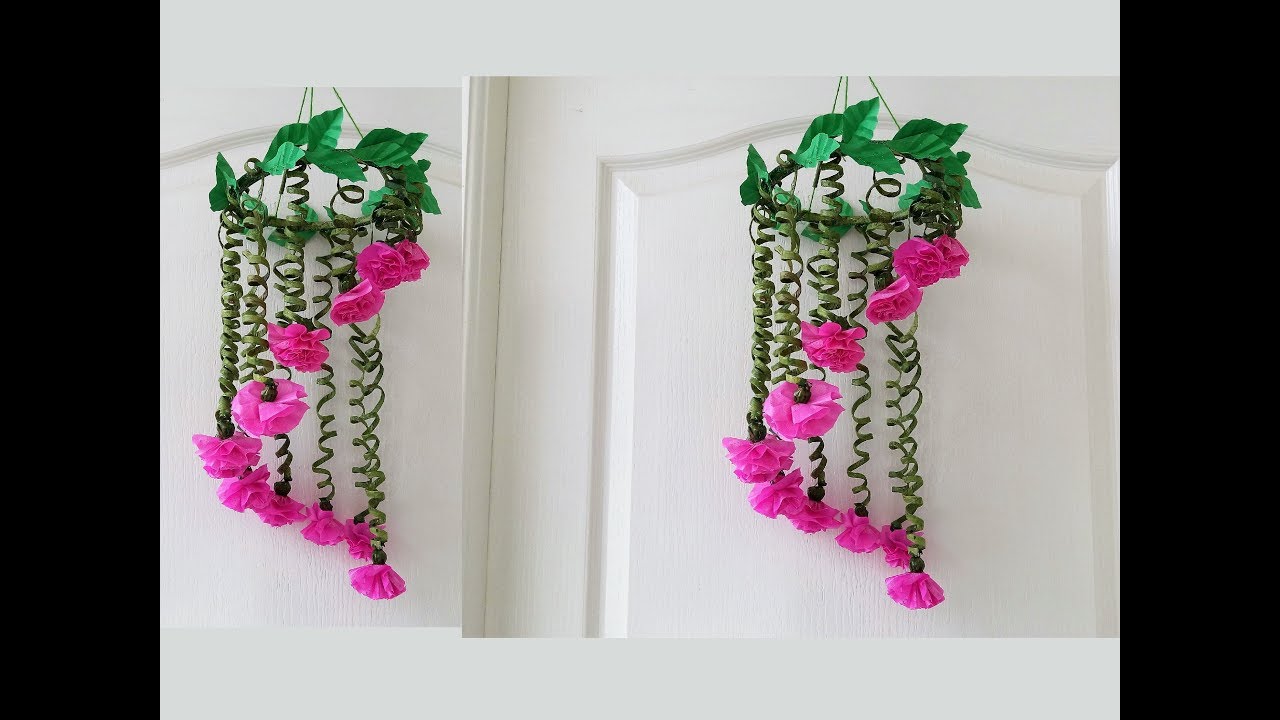 Newspaper & Polythene Bag Wind Chime / Newspaper Craft Wall Hanging Easy At Home / Best out of Waste