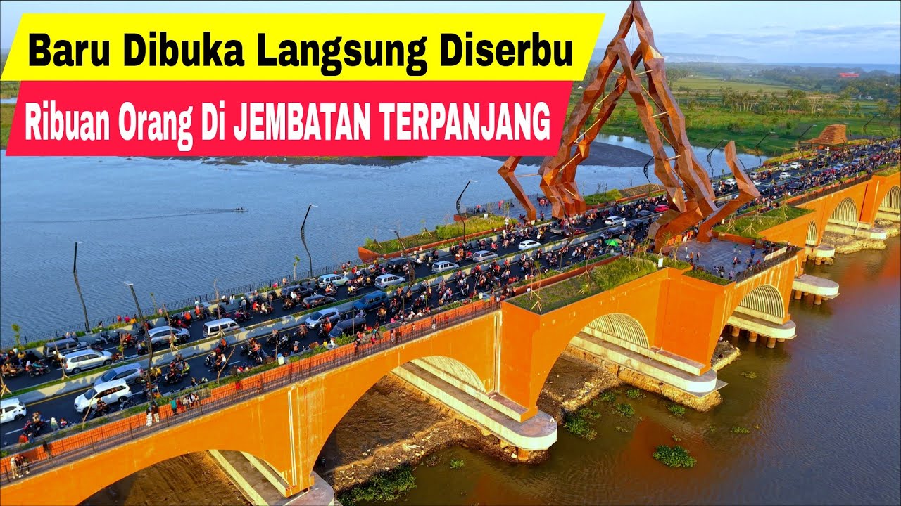 BARU DIBUKA LANGSUNG DISERBU RIBUAN ORANG DI JEMBATAN VIRAL PANDANSIMO TERPANJANG DI YOGYAKARTA