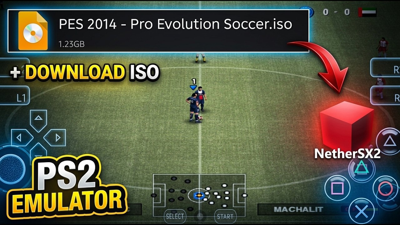 PES 2014: Pro Evolution Soccer - NetherSX2 Gameplay + Download ISO | Android