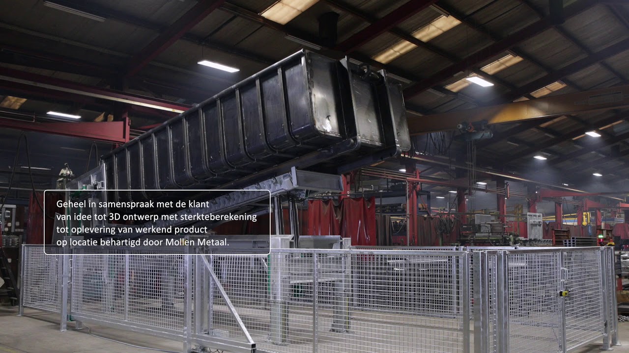 Mollen Container kantelinstallatie voor gedoseerd legen van afzetcontainers