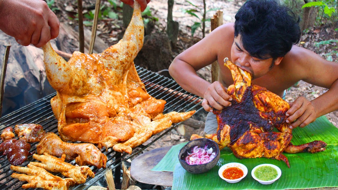 #PUNJABI#MASALA Cooking Chicken Curry BBQ Kerala Style - Cook Nadan Chicken Roasted Kerala Recipe