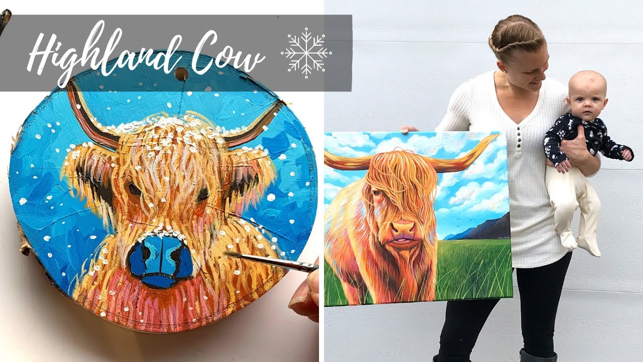 Beginner Cow Painting Tutorial Easy Christmas Ornament