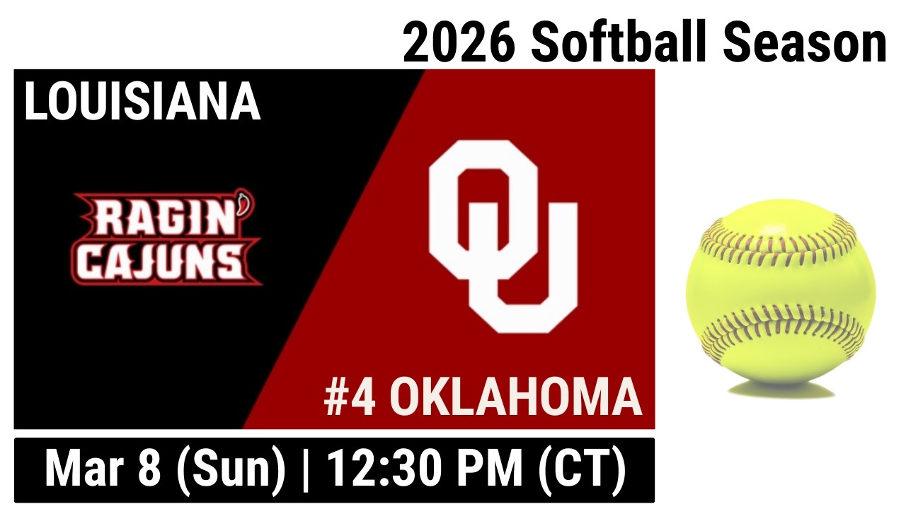 2026 Mar 8 SB Louisiana Ragin' Cajuns vs #5 Oklahoma OU Sooners FULL GAME Softball 20260308