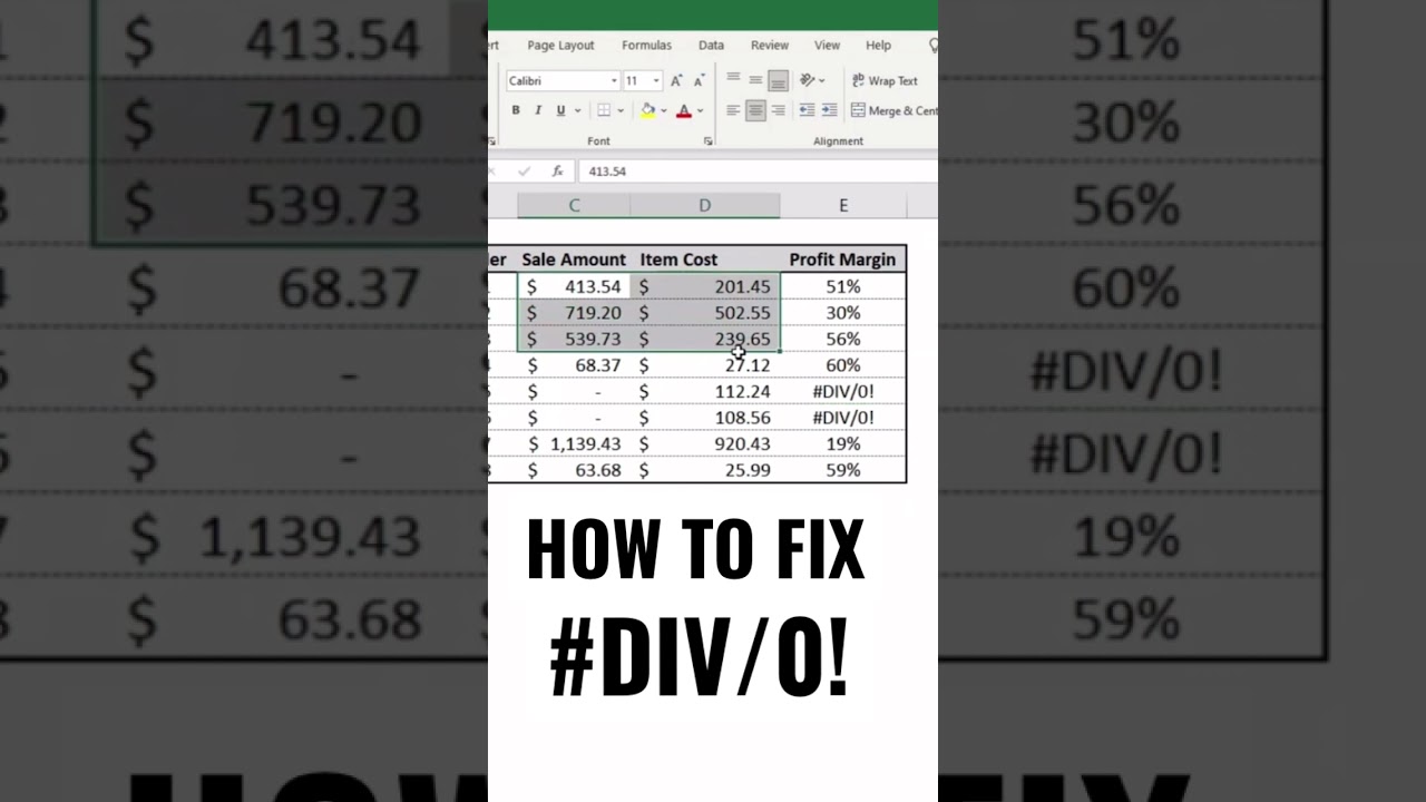 Как исправить ошибку #DIV/0 в Excel