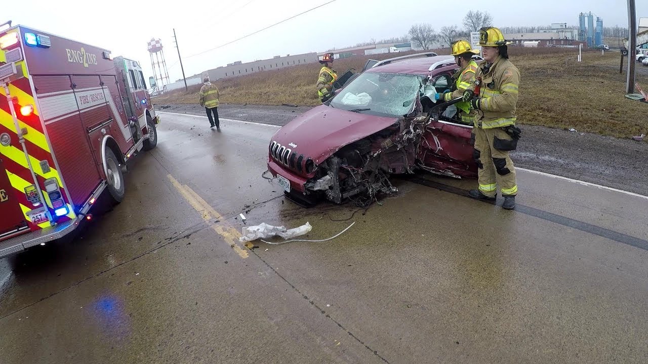 Semi Versus SUV   Slippery When Wet