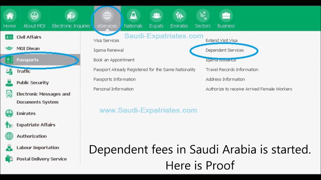 dependent fee in saudi arabia with proof 01 july 2017