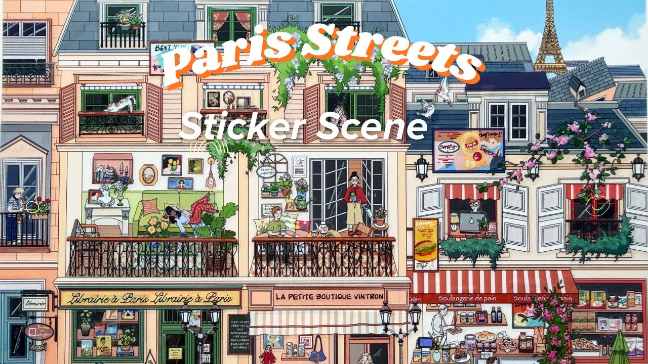 ASMR | PARIS STREETS | 3D STICKER SCENE DIY | RELAXING MINIATURE STICKERS