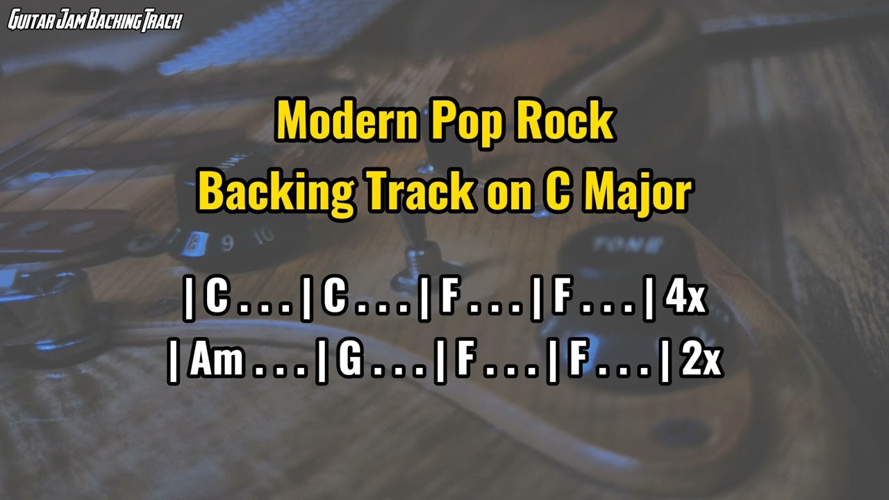 Modern Pop Rock Guitar Backing Track in C Major