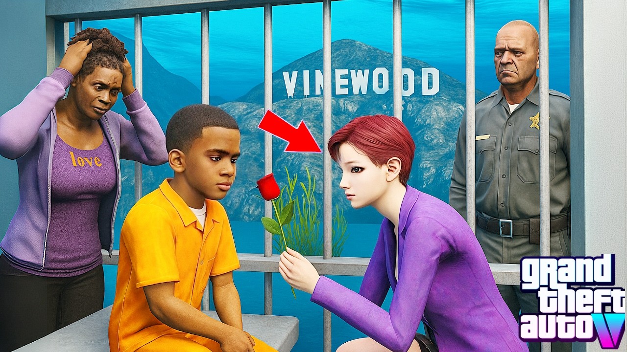 😢👶🏽💘 Kid Franklin’s Crush Goes to Prison-GTA 5 Kid Franklin Real Life Mod S1 EP10