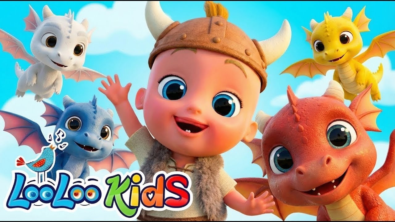 Five Little Dragons Song + Old MacDonald | Kids Songs & Toddler Melodies | LooLoo Kids