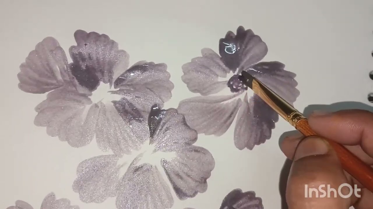 Easy Flower Painting by Watercolour | Step by Step #paintingtutorial #viralvideo #artwork #youtube 
