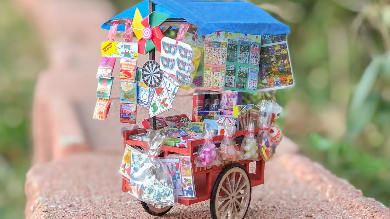 DIY Miniature Vietnamese Snack Vending Cart || Mô Hình Tí Hon DIY Xe Hàng Rong