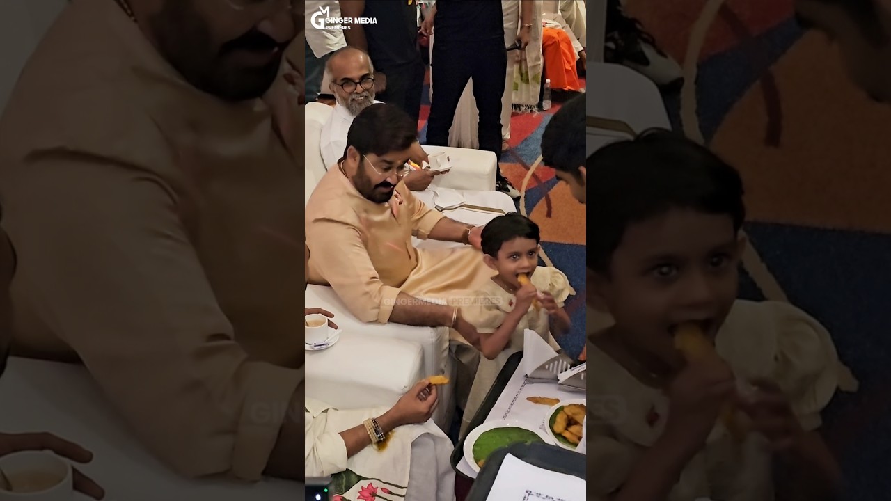 ലാലേട്ടന് കൊണ്ടുവന്ന പഴംപൊരി എടുത്തു കഴിച്ച് കുട്ടിയെ നോക്കി ലാലേട്ടൻ ചിരിച്ചപ്പോൾ 🥰💞 | #mohanlal