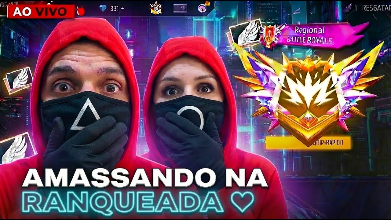 FREE FIRE AO VIVO 👑 AMASSANDO NA RANQUEADA ♥️SALAS PERSONALIZADAS 💎