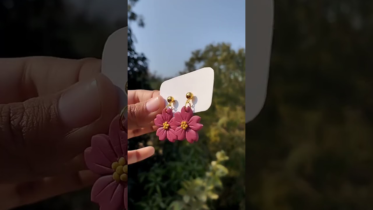 Handmade clay earrings 🌸 