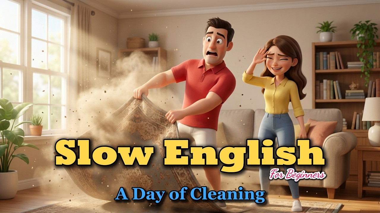 Easy English Listening Lessons | A Day Cleaning My Room (A2 level)