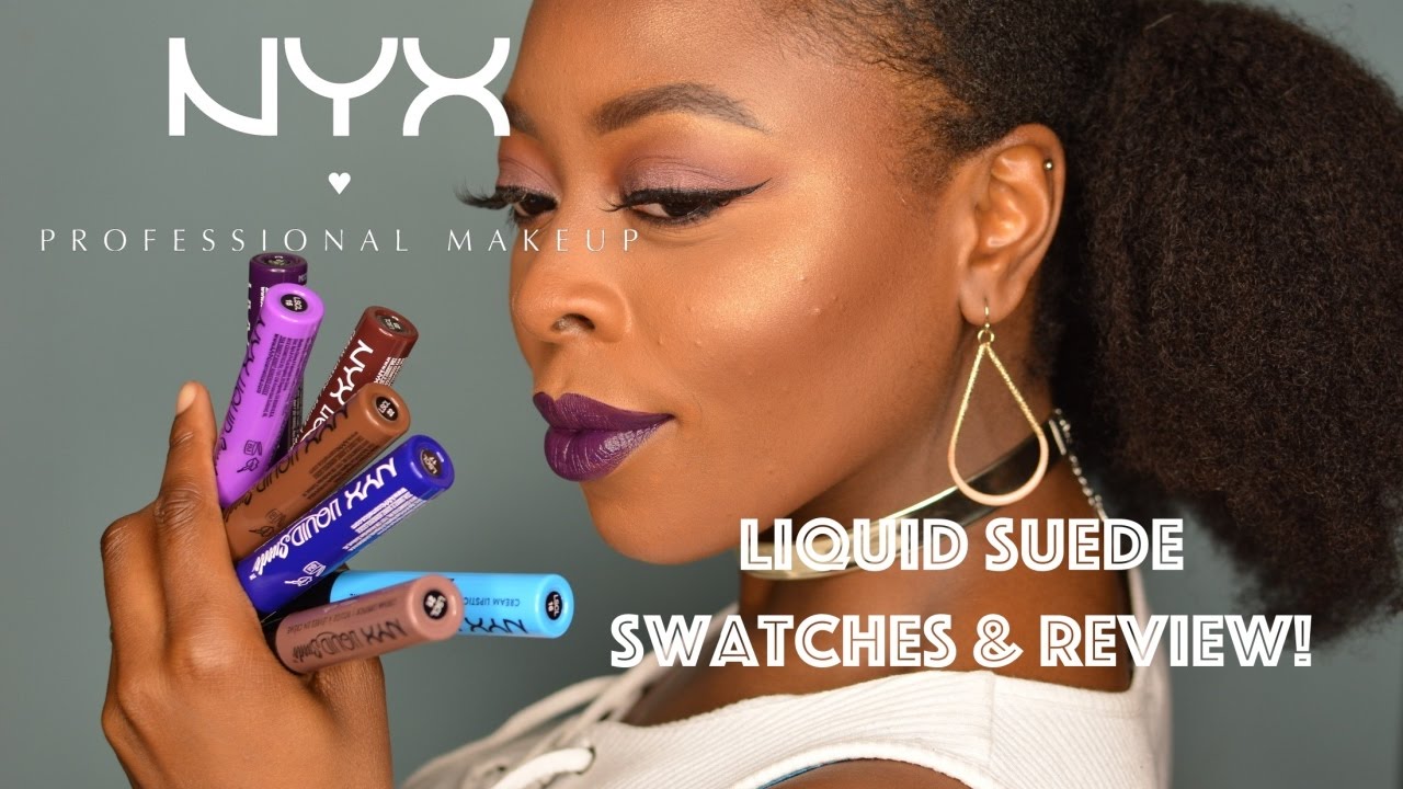 NEWER NYX Liquid Suede Swatches |Dark Skin/WOC| Temi O.