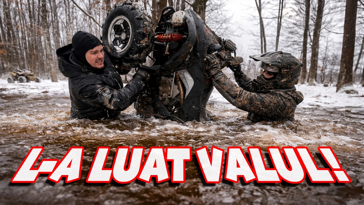 SALVEZ ATV-UL DIN APǍ! Mai pornește? Leapșa prin pădure Part 2