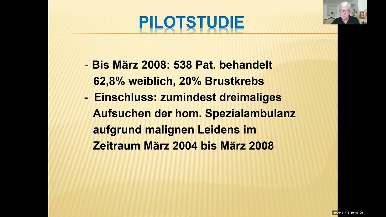 Studien zur additiven homöopathischen Therapie bei Krebs mit Univ.-Prof. Dr.  Michael  Frass