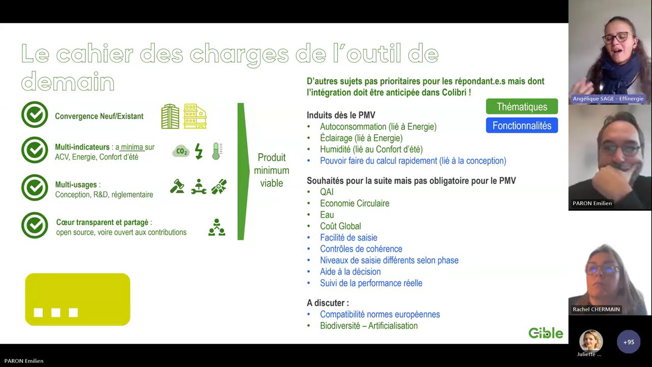 Webinaire Projet CIBLE : restitution du cahier des prescriptions