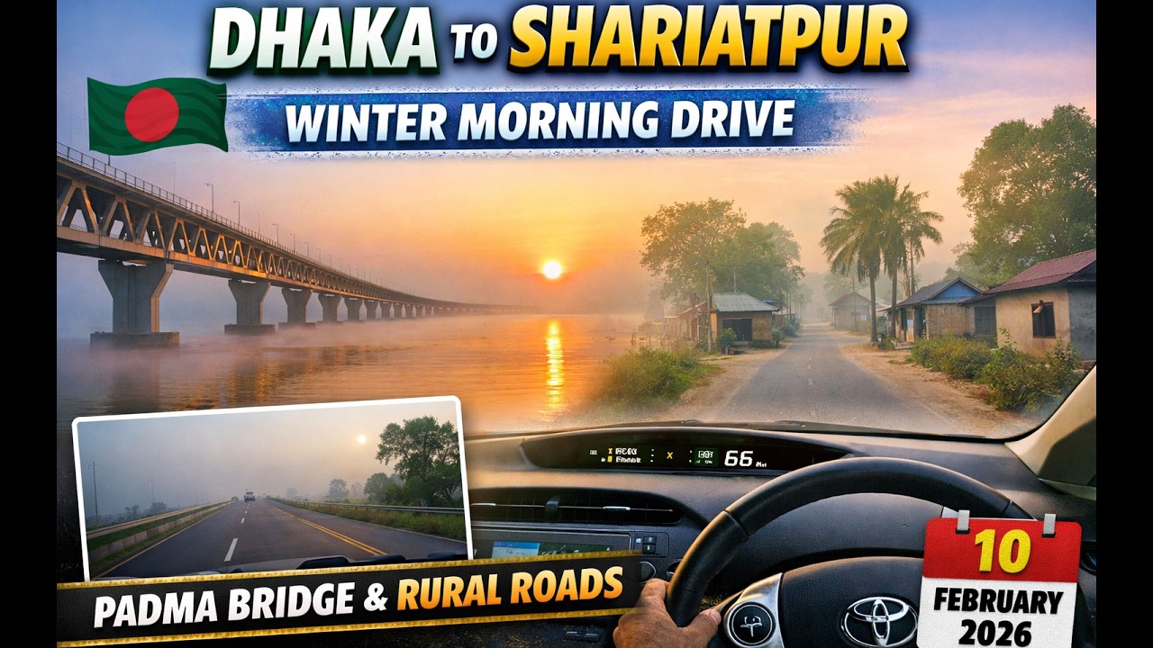 Dhaka To Shariatpur Full Drive | Padma Bridge & Winter Morning Views | Feb 10, 2026