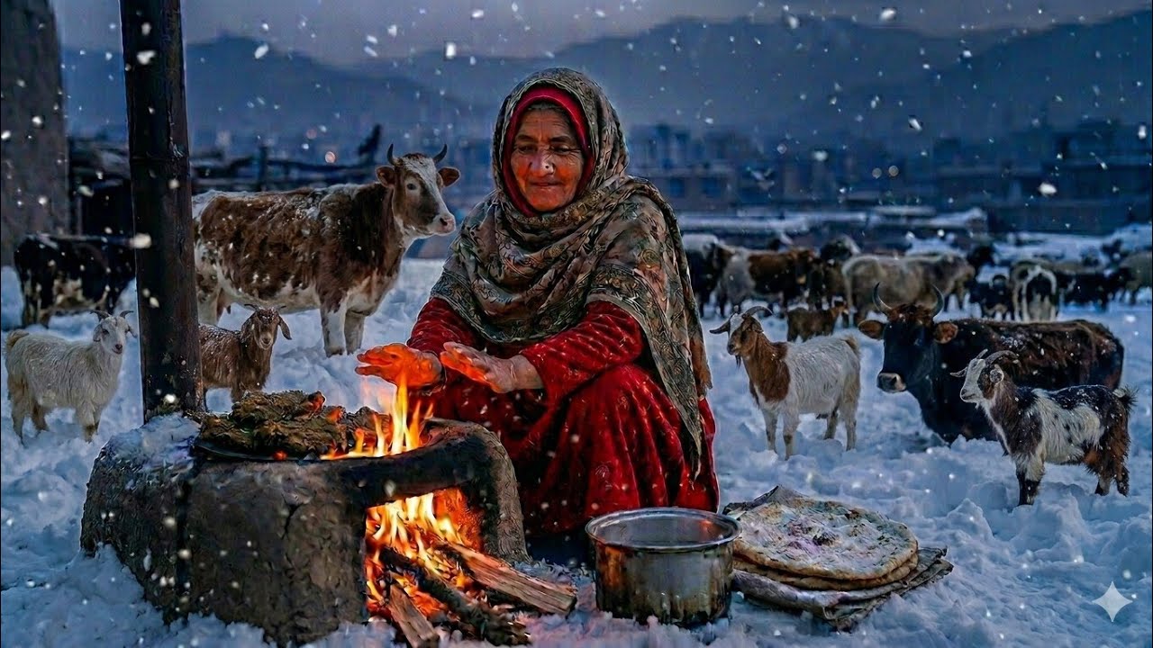 Cooking a Traditional Feast in a Snowy Village 🏔️🔥