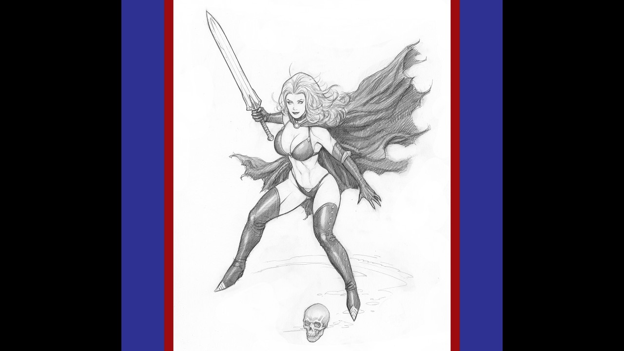 Frank Cho Drawing Demo - Lady Death