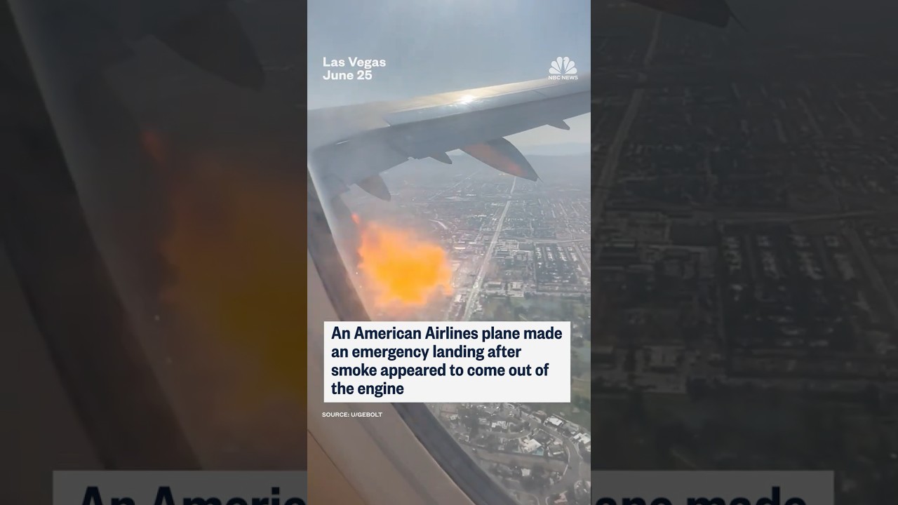 An American Airlines plane made an emergency landing after smoke appeared to come out of the engine