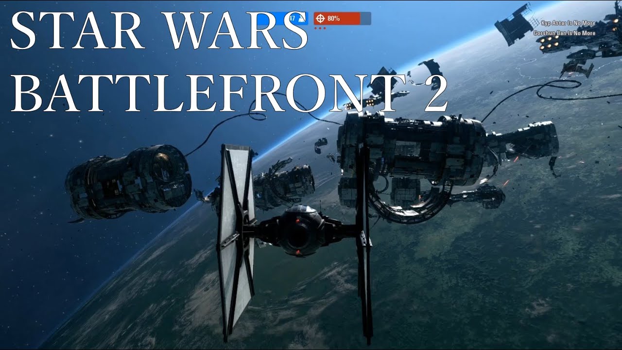 Star Wars Battlefront 2 - Starfighter Assault - D'Qar - Tie Fighter Gameplay (No Commentary)