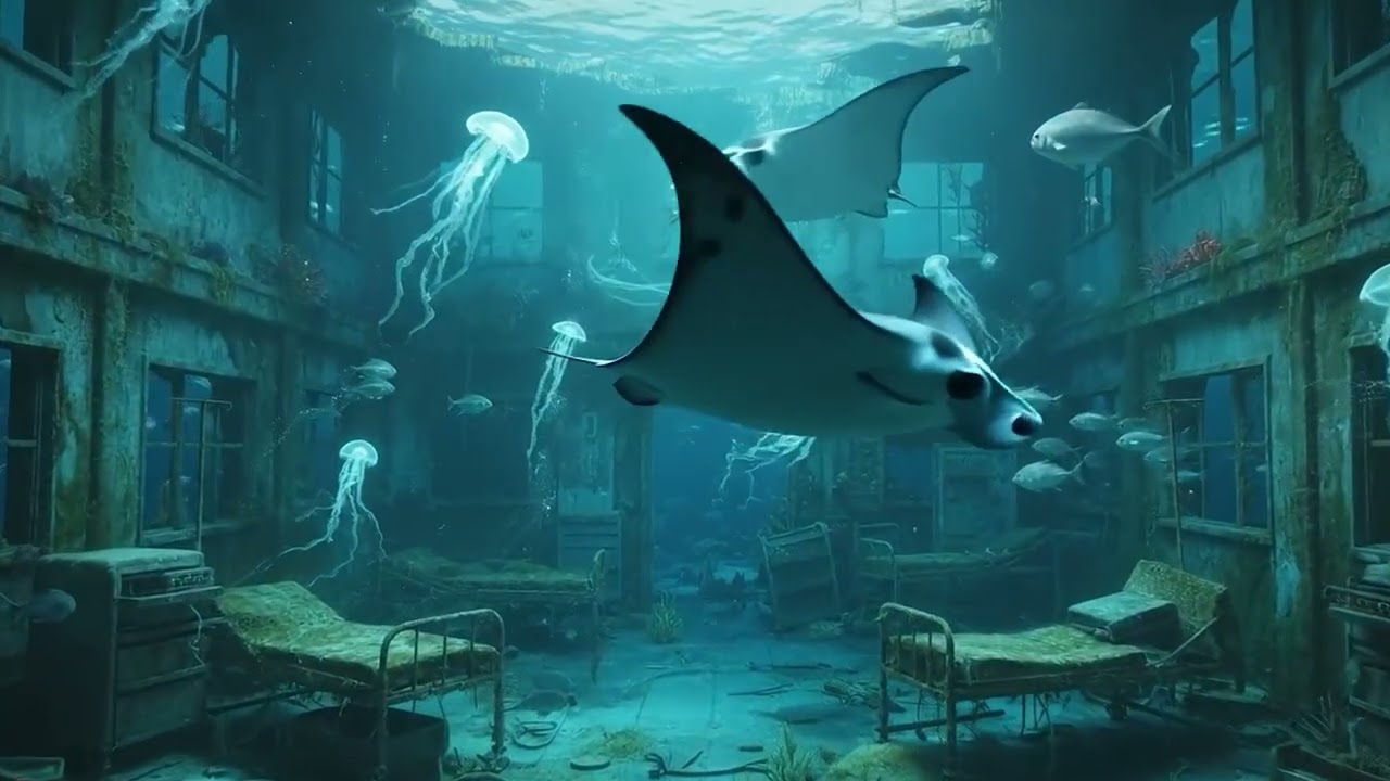 The Azure Silence — Deep Underwater Ruins | Cinematic Ocean Ambience Music 4K