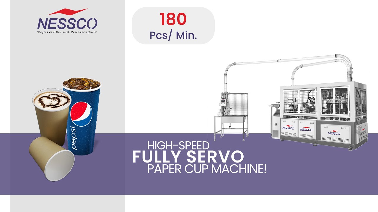 FULLY SERVO PAPER CUP MACHINE  | 180 Cups / Min | American Technology.