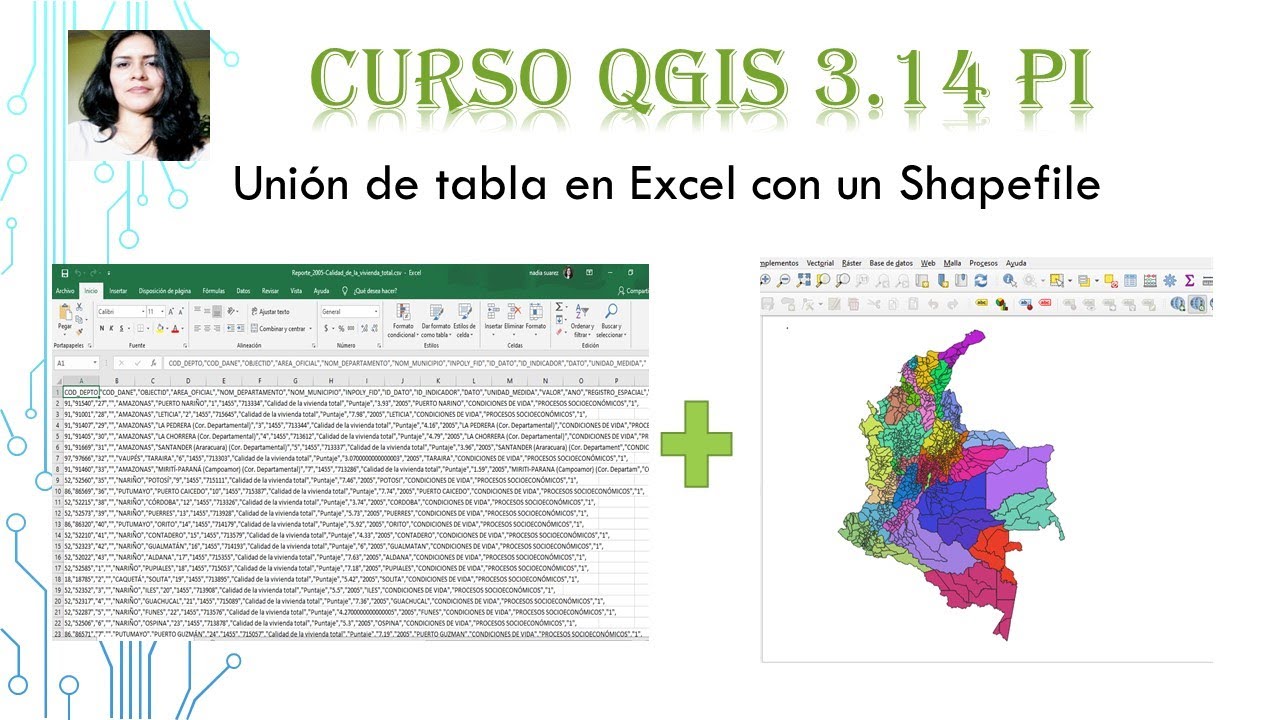 QGIS 3.14 Pi.  Unión de Tabla en Excel con Shapefile en QGIS.  🌳🌍🌳
